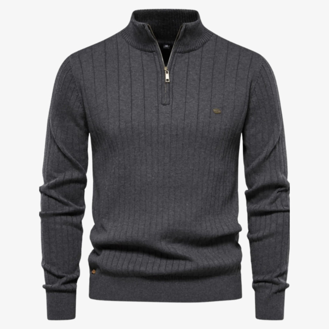 Gerippter Pullover Slim Fit für Herren
