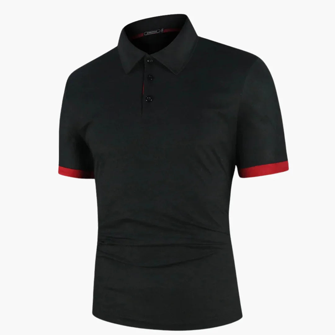 Geripptes Poloshirt mit Kontrast für Herren