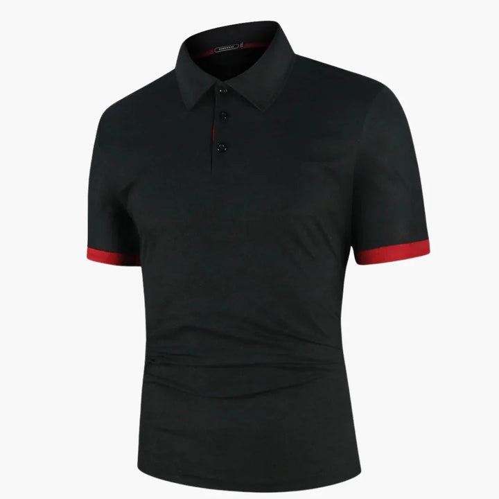 Geripptes Poloshirt mit Kontrast für Herren