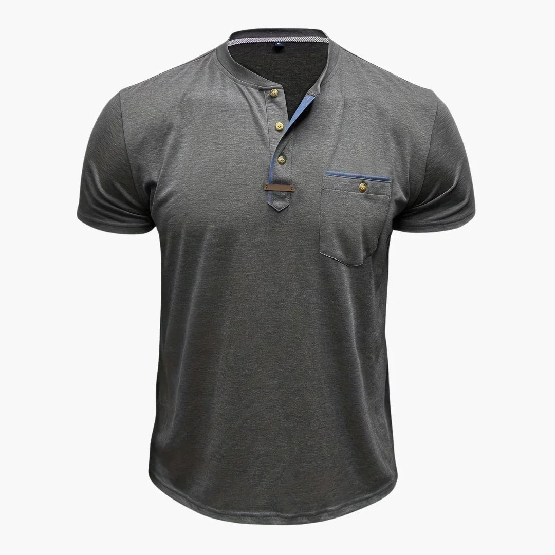 Henley T-Shirt mit Ziernähten für Herren