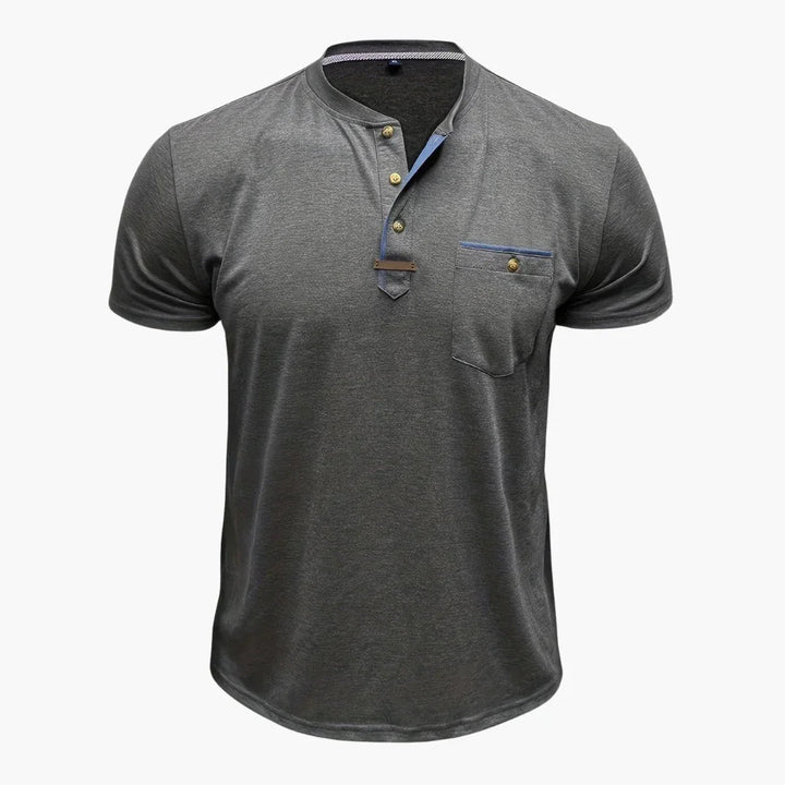Henley T-Shirt mit Ziernähten für Herren