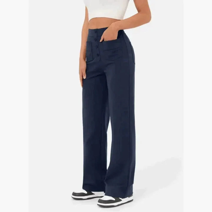Hohe Taille Stoffhose für Damen