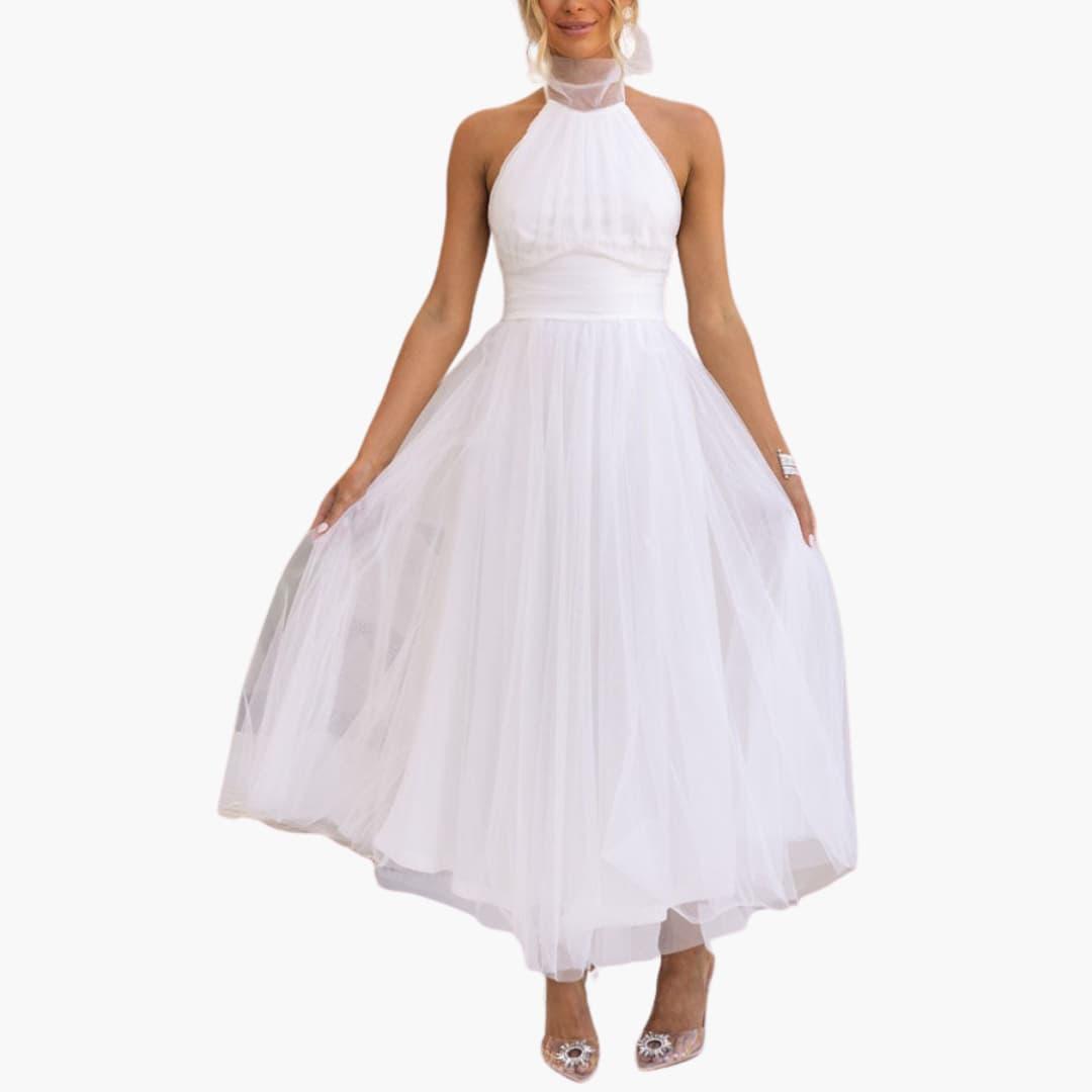 Damen Tüllkleid mit Neckholder – Elegantes Festkleid
