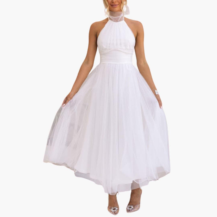 Damen Tüllkleid mit Neckholder – Elegantes Festkleid