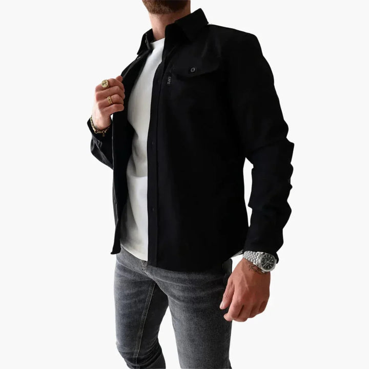 Minimalistisches Button Front Hemdjacke für Herren
