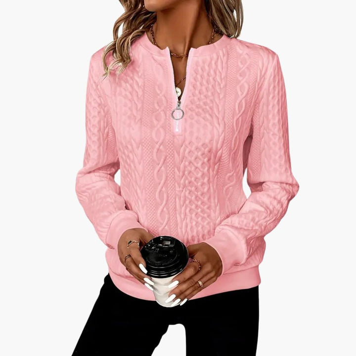 Strickpullover für Damen – Moderner Pullover mit Reißverschluss