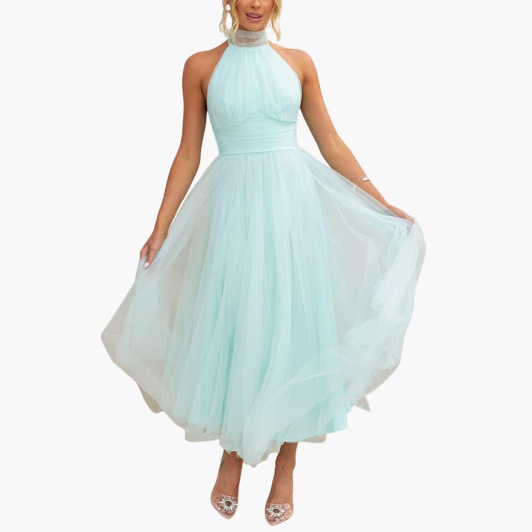 Damen Tüllkleid mit Neckholder – Elegantes Festkleid