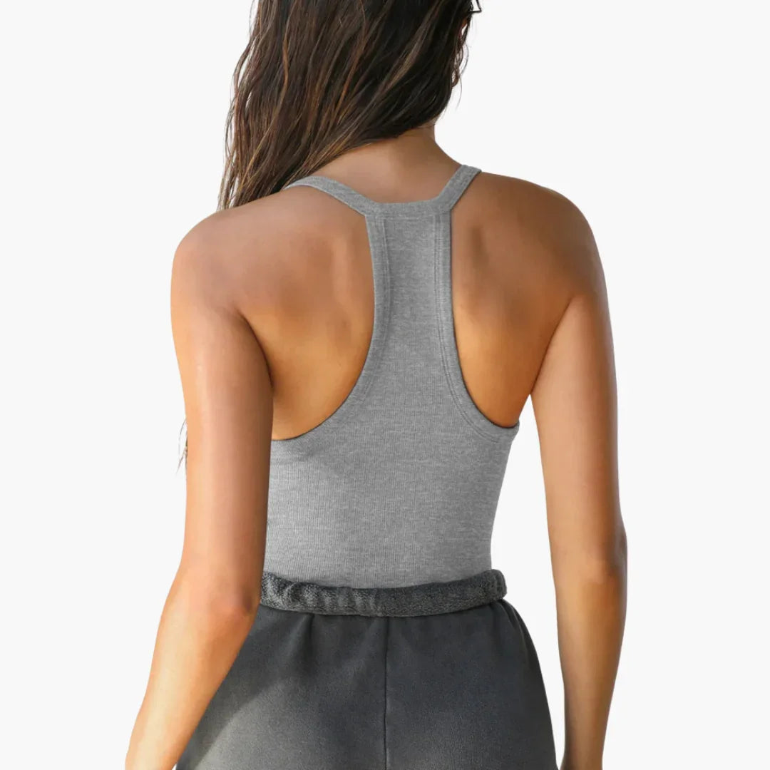 Figurbetontes V-Ausschnitt Crop Top für Damen