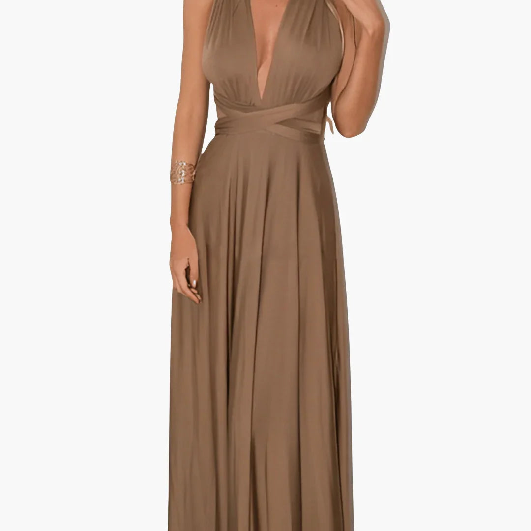 Mehrfach-Wickel Maxi Kleid für Damen