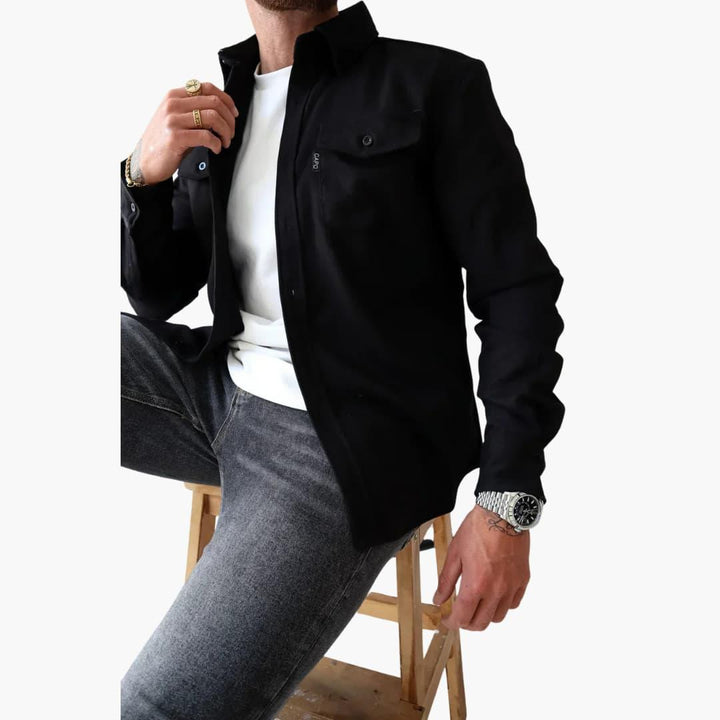 Minimalistisches Button Front Hemdjacke für Herren