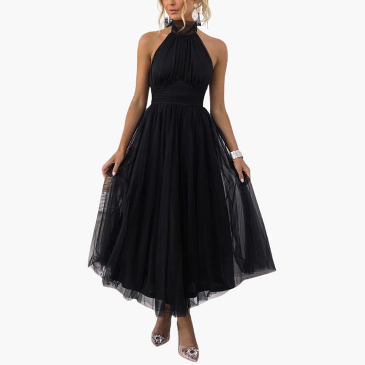 Damen Tüllkleid mit Neckholder – Elegantes Festkleid