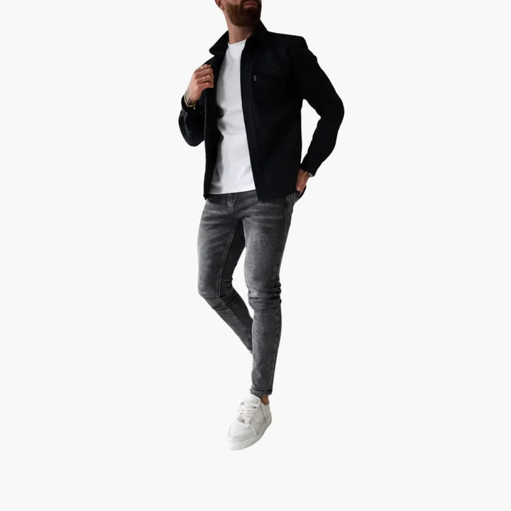 Minimalistisches Button Front Hemdjacke für Herren