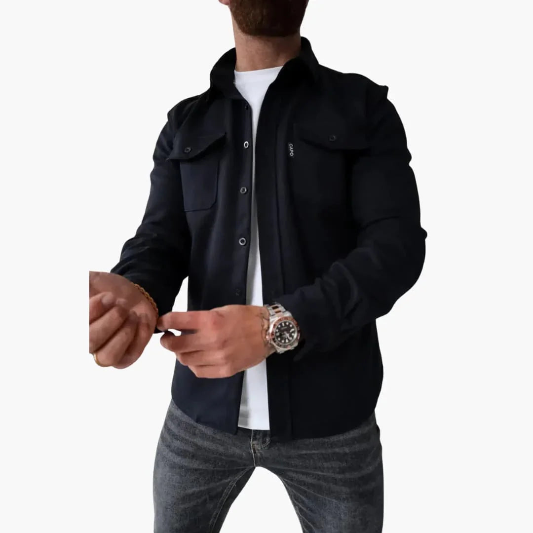 Minimalistisches Button Front Hemdjacke für Herren