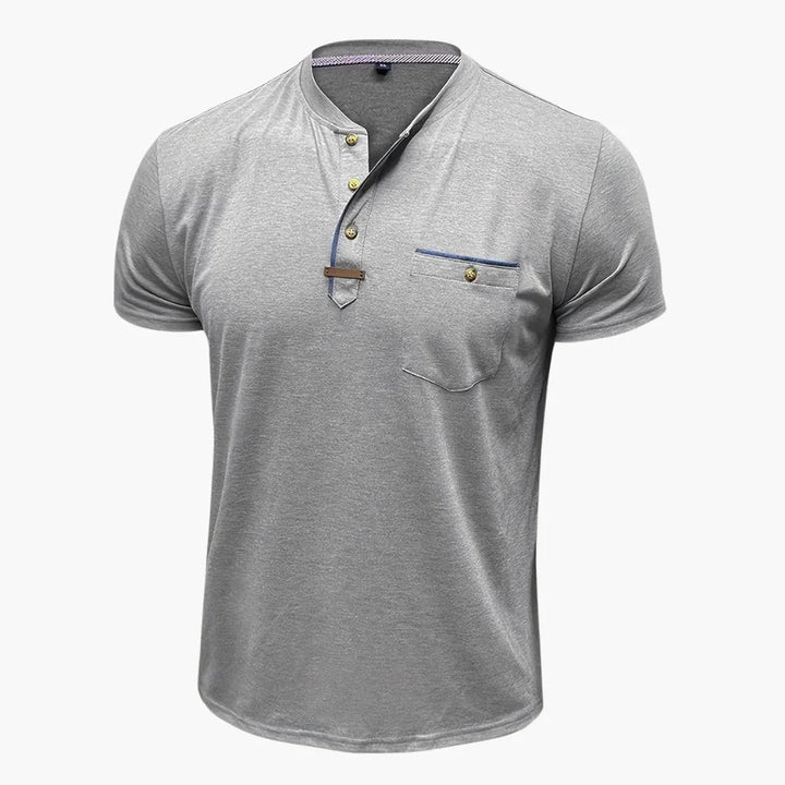Henley T-Shirt mit Ziernähten für Herren