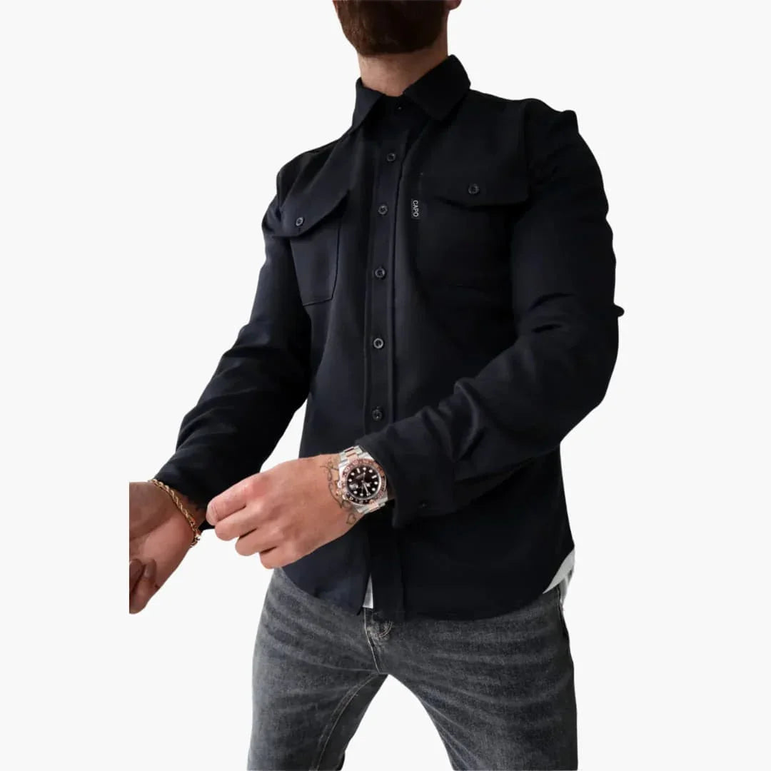 Minimalistisches Button Front Hemdjacke für Herren