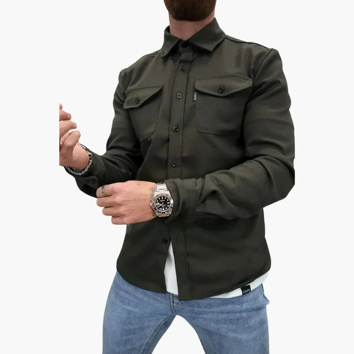 Minimalistisches Button Front Hemdjacke für Herren