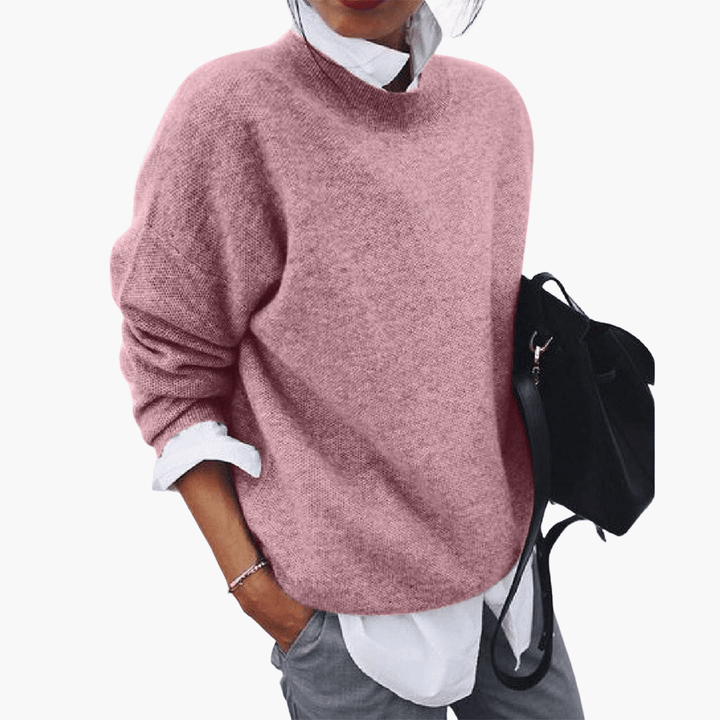 Strickpullover mit hohem Kragen für Damen – oversized & soft