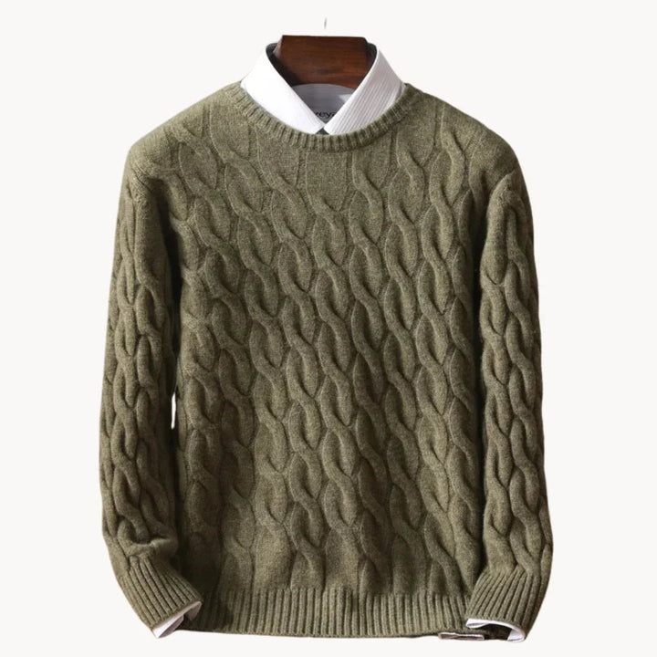 Zopfmuster Strickpullover für Herren