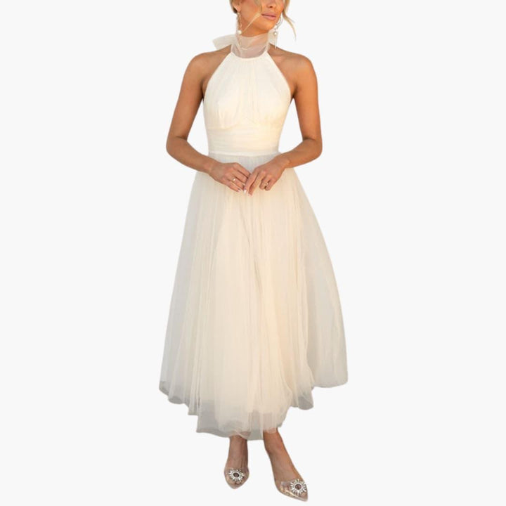 Damen Tüllkleid mit Neckholder – Elegantes Festkleid