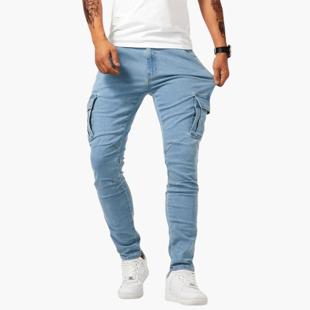Stretch-Cargo-Jeans mit flexibler Passform für Herren