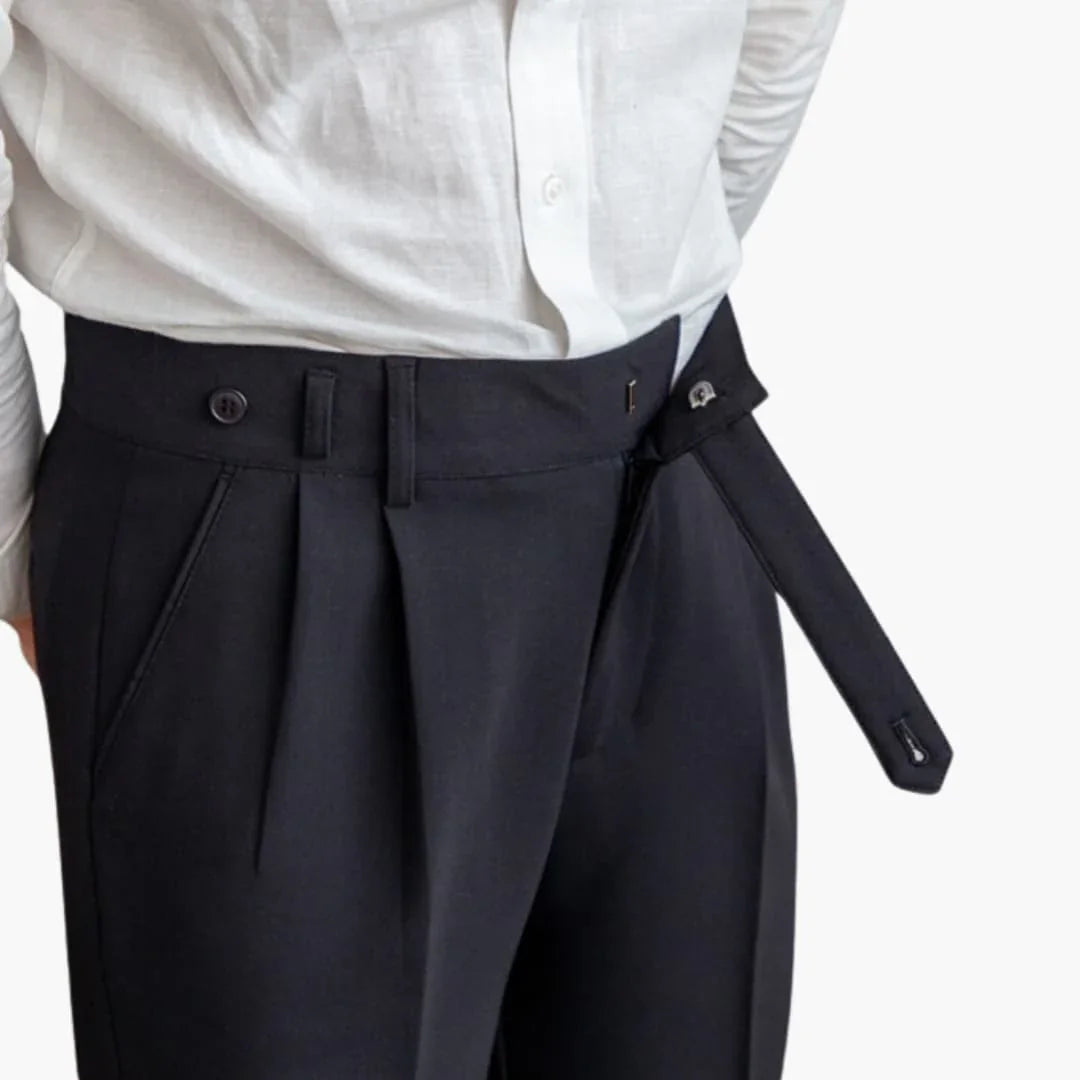 Faltenfront Hochtaillehose für Herren