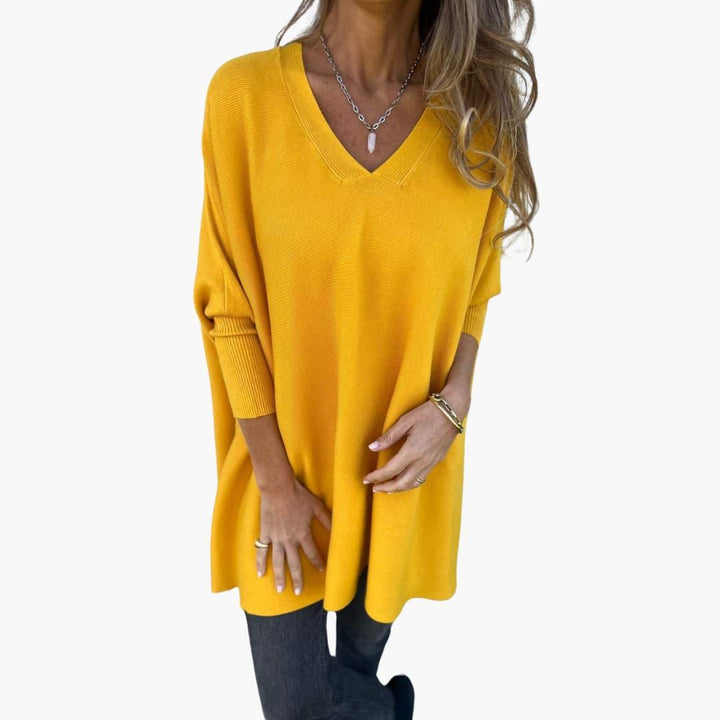 Moderner, locker sitzender Pullover mit V-Ausschnitt für Damen