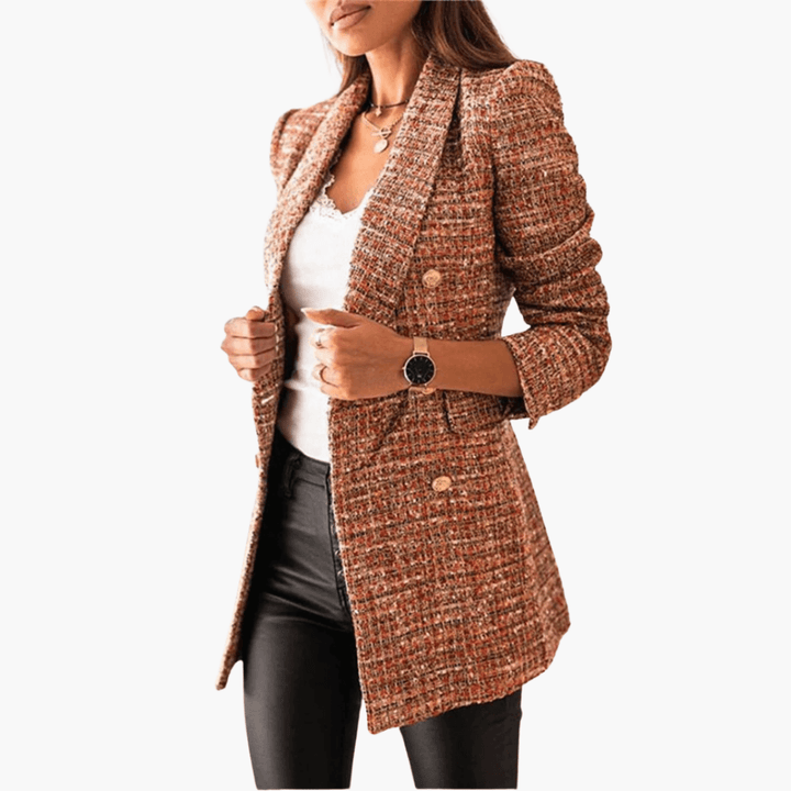 Tweed Blazer mit Knöpfen für Damen – elegant & modern
