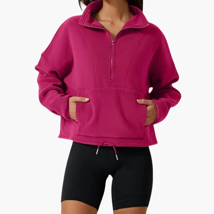 Halb-Zip Fleece-Sweatshirt für Damen