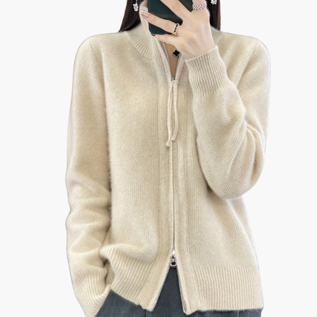 Reißverschluss Cardigan für Damen – Elegant & Vielseitig