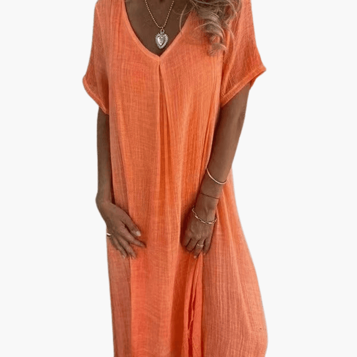 Damen V-Ausschnitt Sommerkleid - Locker und Bequem
