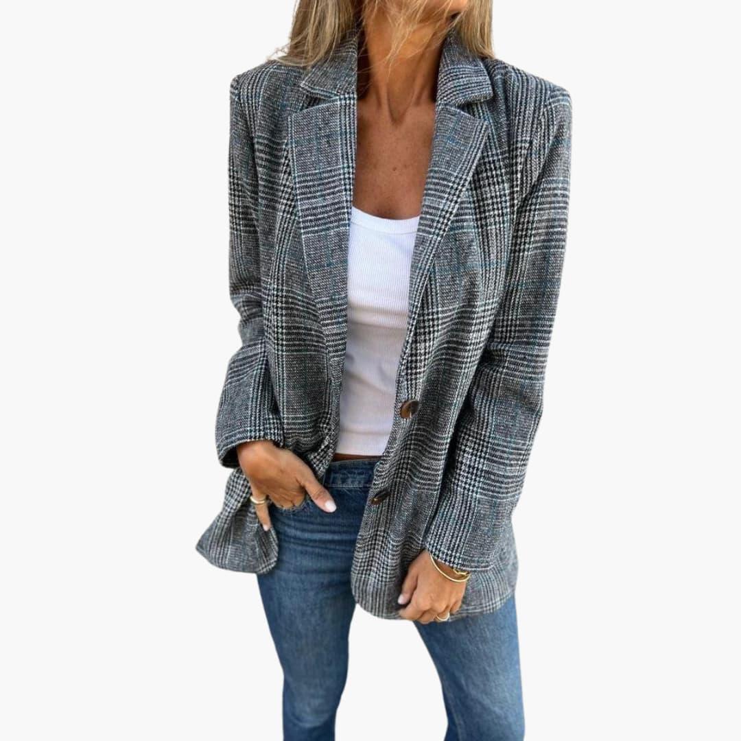 Karierter Blazer für Damen – Maßgeschneiderter Slim Fit Look