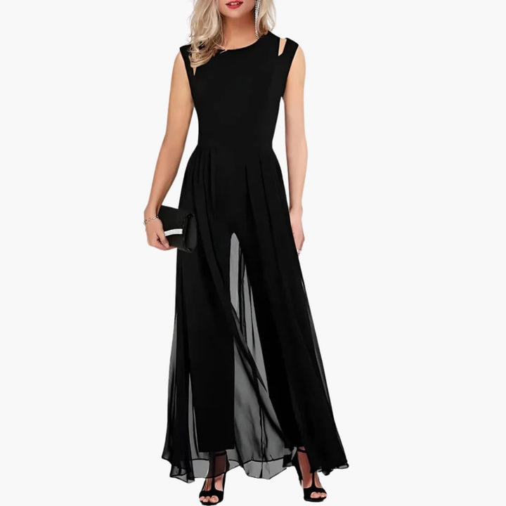 Elegantes Damen Abendkleid mit Schlitz – Schwarzes Maxikleid