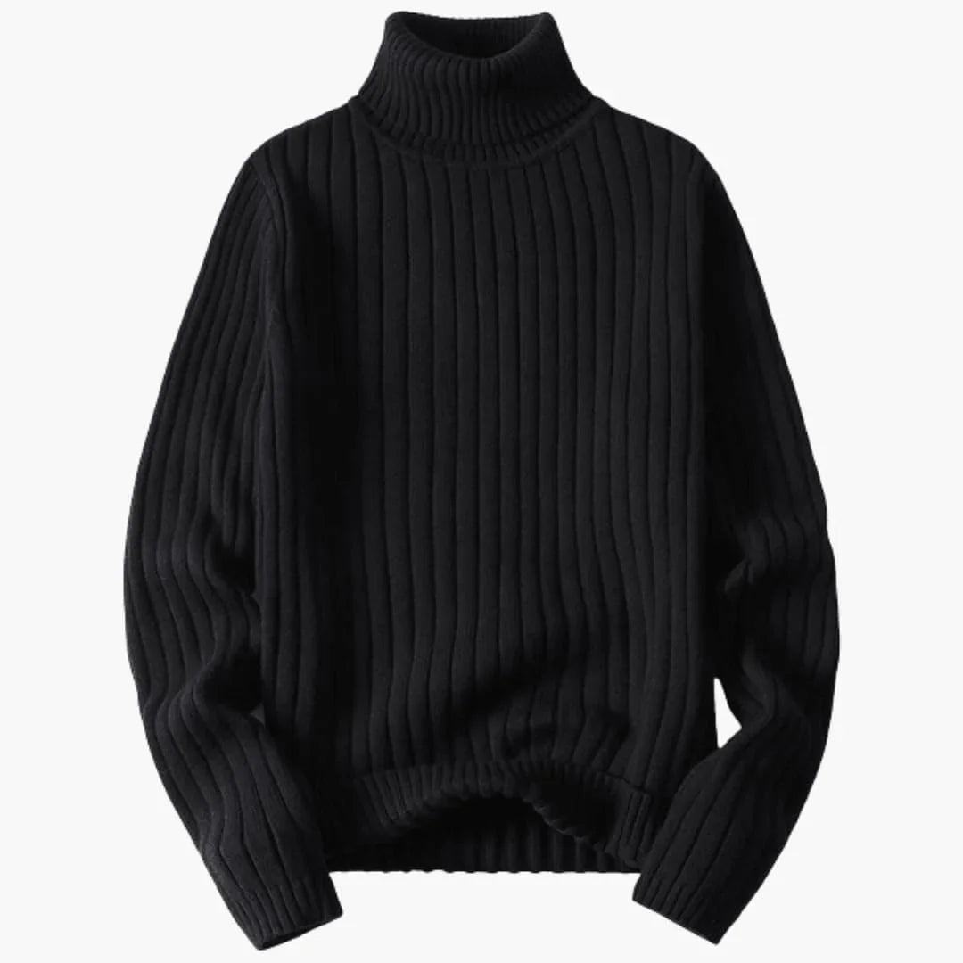 Gerippter Rollkragenpullover für Herren