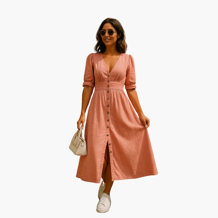V-Ausschnitt Kleid für Damen