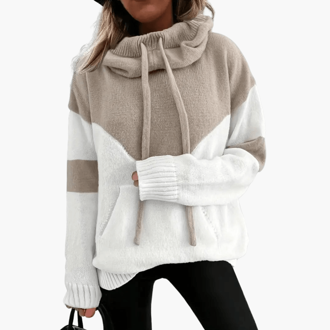 Gemütliche Colorblock Kapuzenjacke für Frauen – modern und stylisch