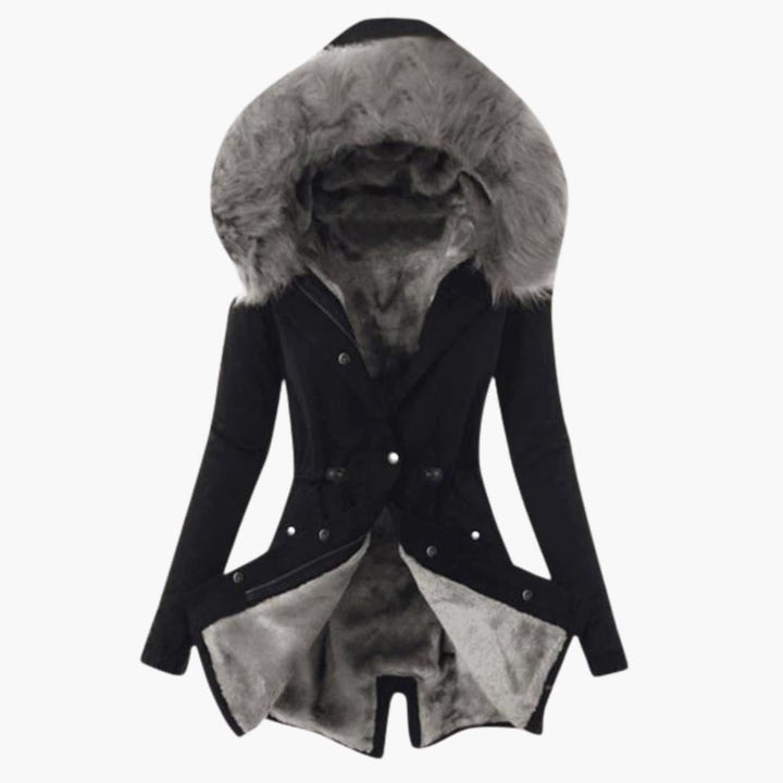 Gemütlicher Damen-Wintermantel mit Kapuze – Isoliert & Warm