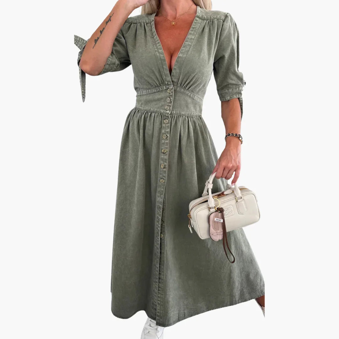 V-Ausschnitt Kleid für Damen