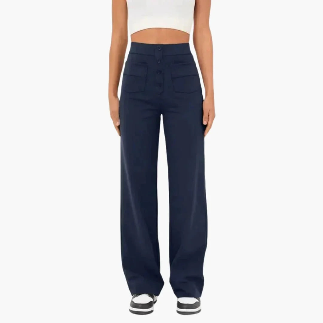 Hohe Taille Stoffhose für Damen
