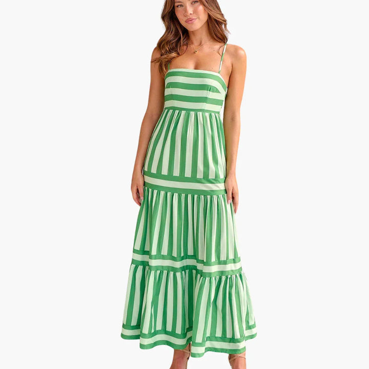 Gestreiftes Sommer Maxi Kleid für Damen