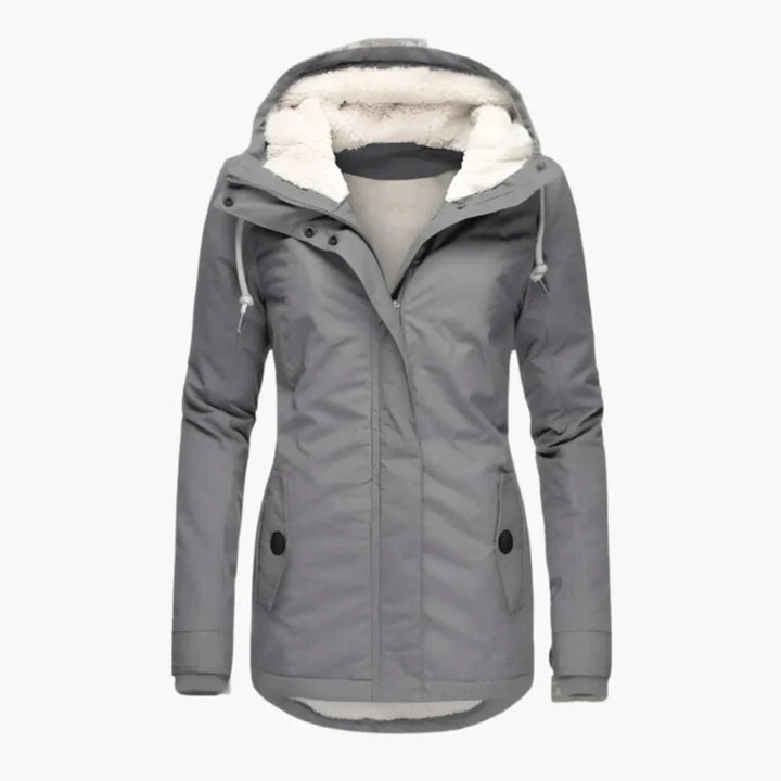 Langer Wintermantel mit Kapuze für Damen
