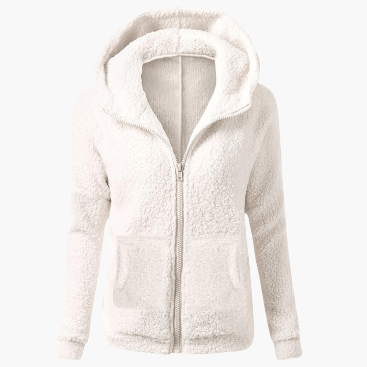Damen Fleece Hoodie mit Reißverschluss und Kapuze – Warm