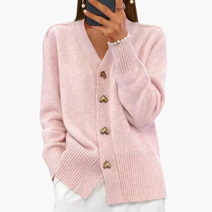Herzknopf Strickcardigan für Damen