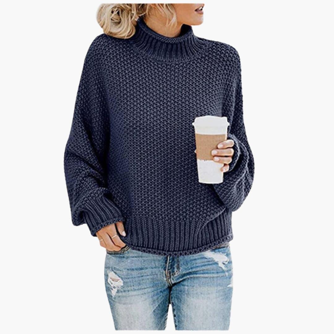 Strickpullover mit hohem Kragen für Frauen – gemütlich & stilvoll