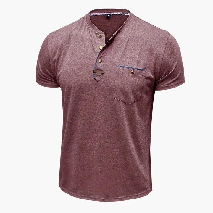 Henley T-Shirt mit Ziernähten für Herren