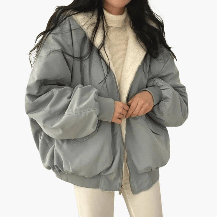 Frauen Bomberjacke mit Futter - Oversized Winterjacke