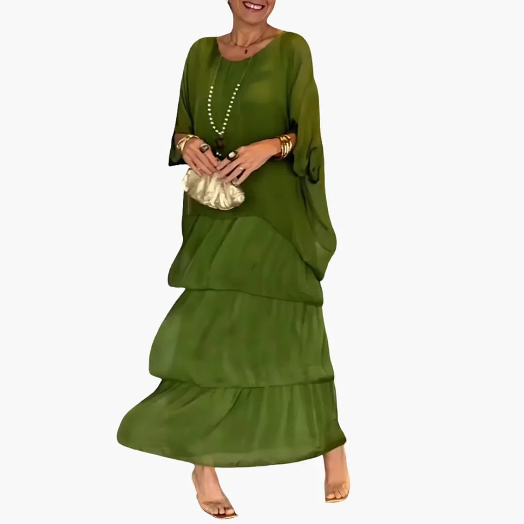 Elegantes Langkleid mit Batwing Ärmeln für Damen
