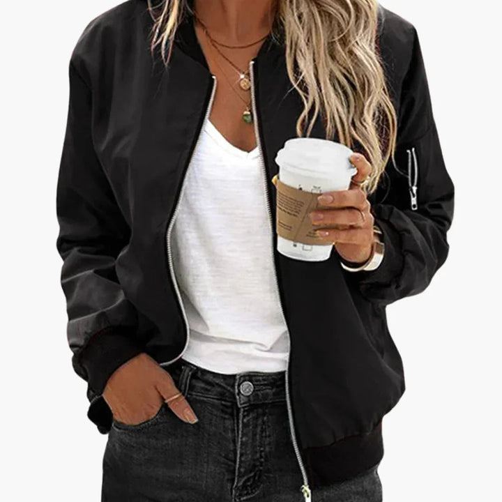 Gerippte Bomberjacke für Damen