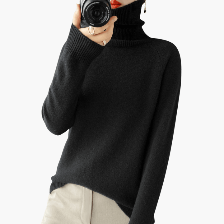 Rollkragen Strickpullover für Damen – Winter Pullover mit langen Ärmeln