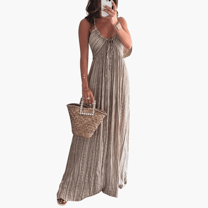 Damen Boho Maxikleid mit Trägern – Sommerkleid für Freizeit