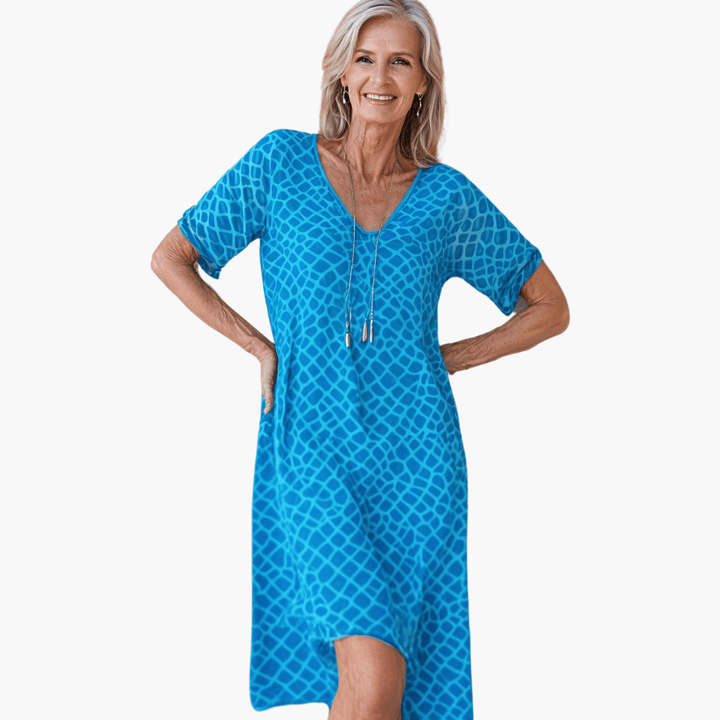 Damen Sommerkleid – V-Ausschnitt Lässiges Freizeitkleid